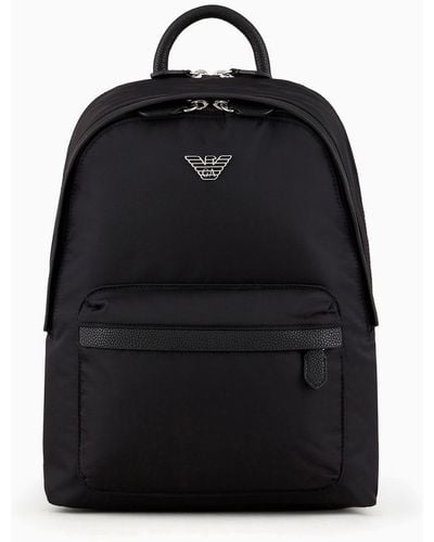 Emporio Armani Travel Essentials Recycled Nylon Backpack - Black