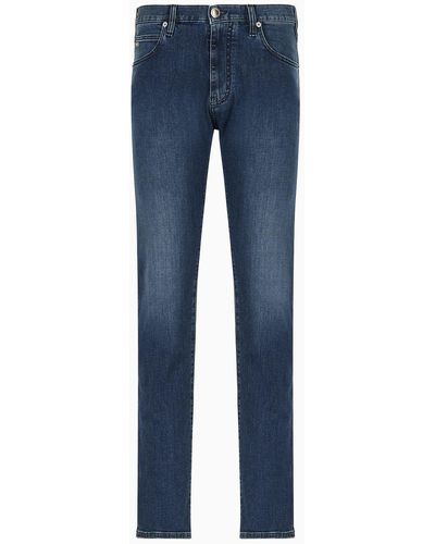Emporio Armani J45 Regular-fit Jeans In Comfort-twill Denim - Blue