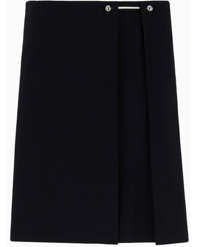 Emporio Armani Envers Satin Skirt With A Piercing-style Closure - Black