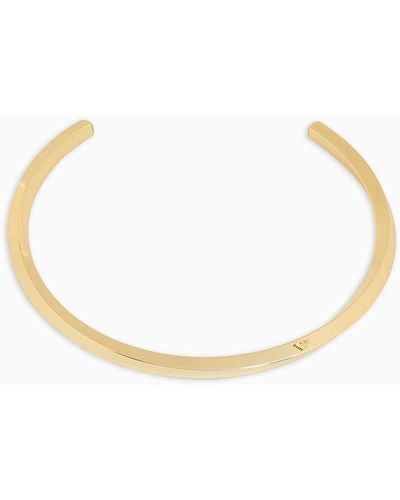 Emporio Armani Goldfarbene Halskette Aus Messing - Weiß