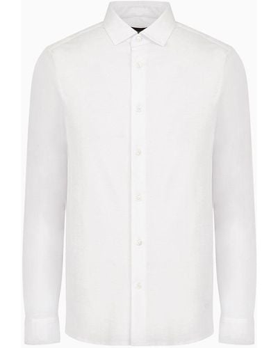 Emporio Armani Hemd Aus -jersey-mischung - Weiß