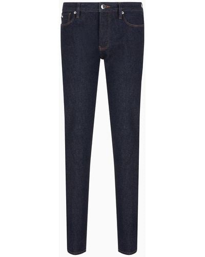 Emporio Armani Jeans J75 Slim Fit In Denim Rinse Washed - Blu