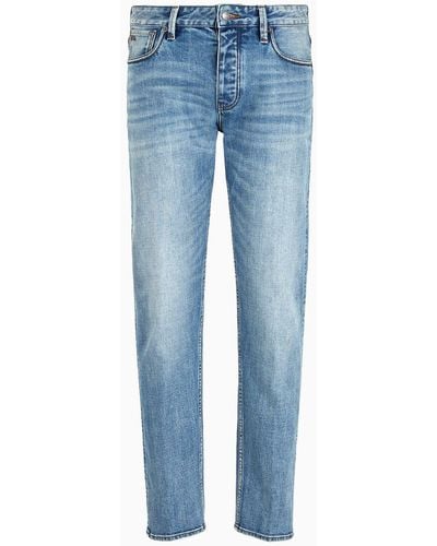 Emporio Armani J75 Slim-fit Faded Denim Jeans - Blue