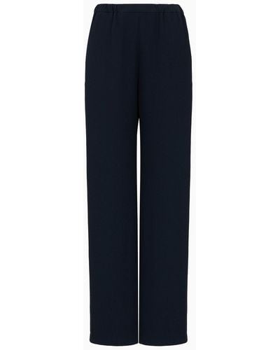 Emporio Armani Pantalones Con Pinzas De Sirsaca Técnica - Azul