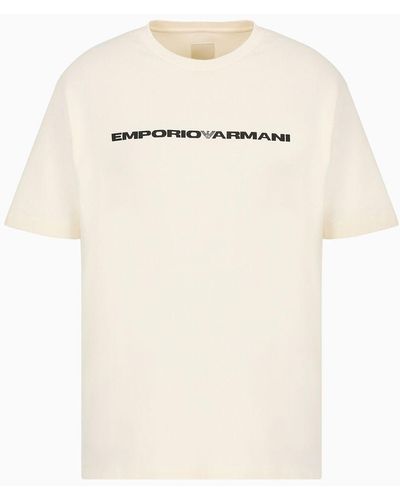 Emporio Armani T-shirt In Jersey Americano Organico Asv Capsule - Neutro