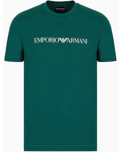 Emporio Armani T-shirt En Jersey Pima Imprimé Logo - Multicolore