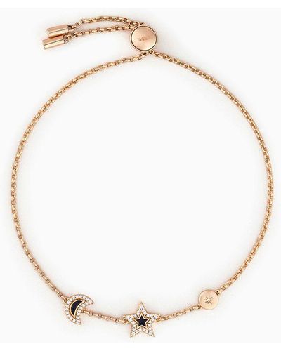 Emporio Armani Bracciale In Acciaio Color Oro Rosa - Bianco