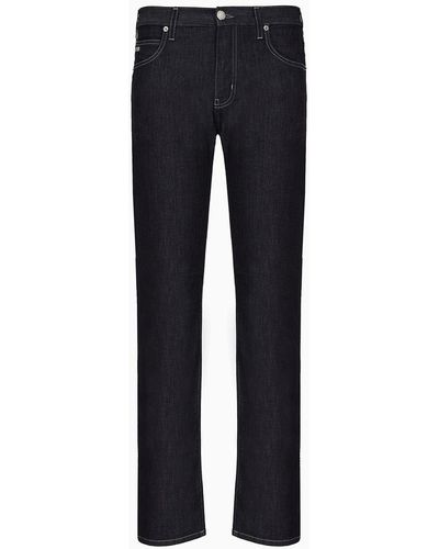 Emporio Armani Jean J45 Coupe Classique En Denim Effet Usé 270 g/m2 - Bleu