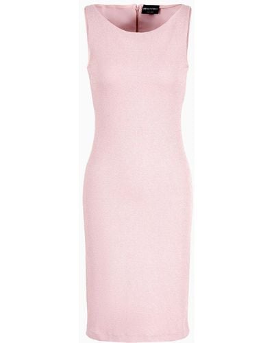 Emporio Armani Vestido De Tubo En Punto Con Elaboración En Tejido Jacquard - Rosa