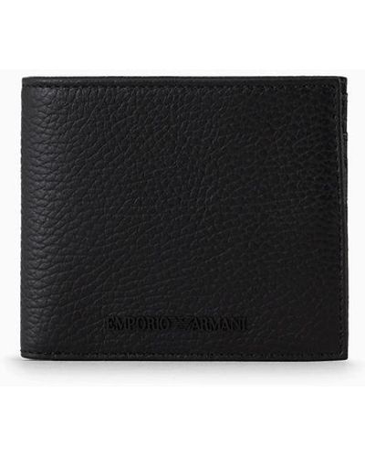 Emporio Armani Tumbled Leather Wallet With Coin Pocket - White