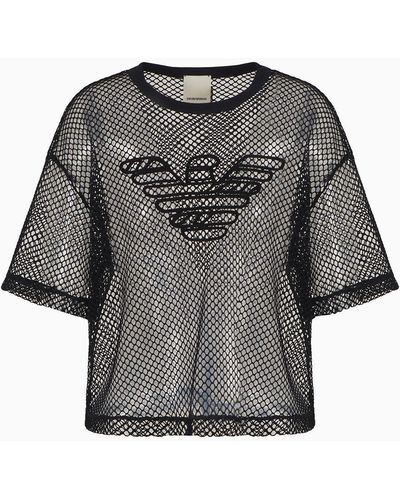 Emporio Armani Sustainability Values Capsule Collection Recycled Fabric Mesh Jumper - Grey