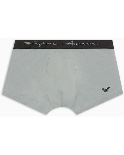 Emporio Armani Soft Modal Boxer Briefs With Signature Logo - Grey