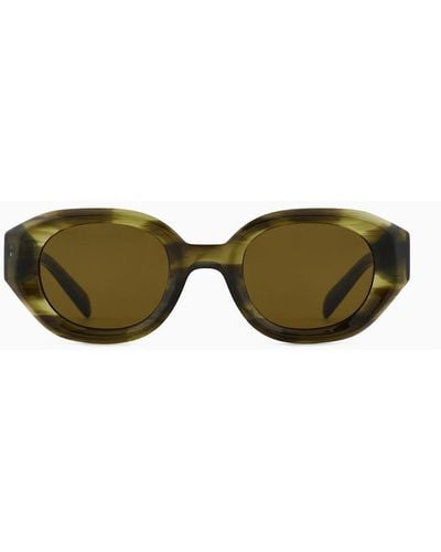 Emporio Armani Sonnenbrille Mit Unregelmäßig Geformter Fassung - Grün