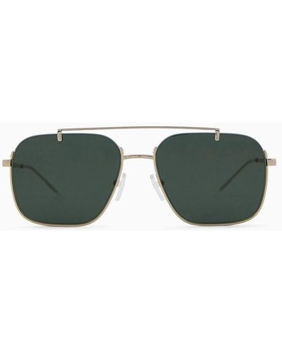 Emporio Armani Sonnenbrille Mit Rechteckiger Fassung - Grün