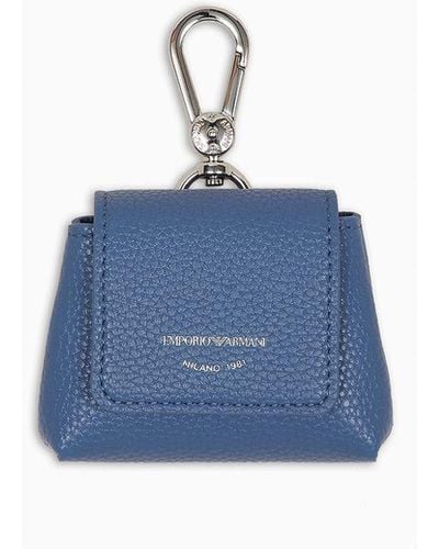 Emporio Armani Deer-print Myea Money Case With Hook - Blue