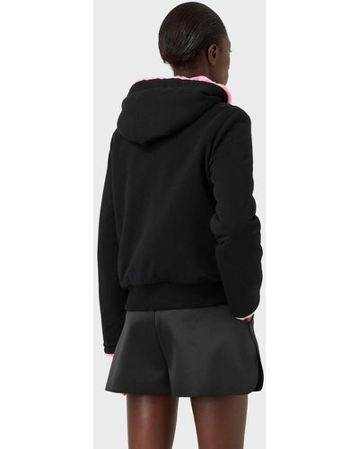 Emporio Armani Sudadera Reversible Efecto Pelo Con Capucha - Negro