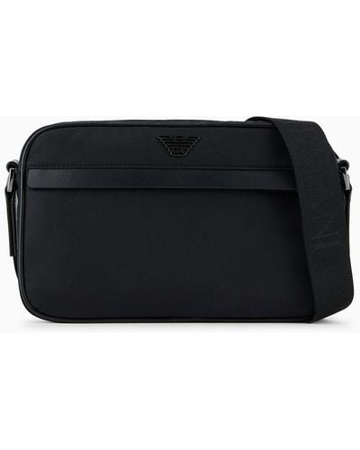 Emporio Armani Armani Sustainability Values Recycled Nylon Shoulder Bag - Black