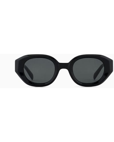 Emporio Armani Sonnenbrille Mit Unregelmäßig Geformter Fassung - Schwarz