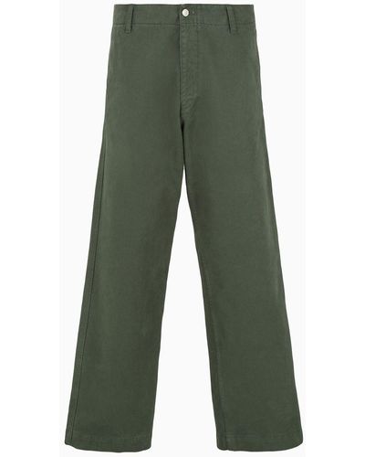 Emporio Armani Sustainability Values Capsule Collection Organic Bull Trousers - Green