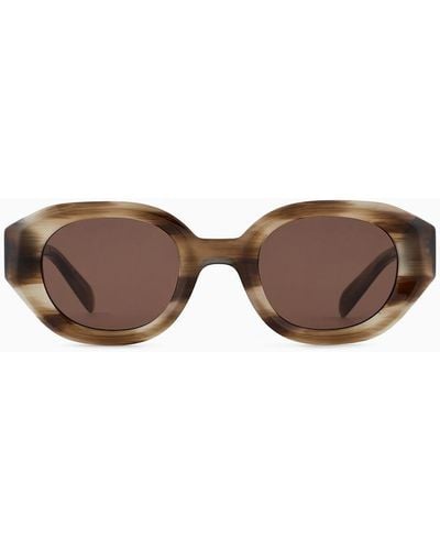 Emporio Armani Sonnenbrille Mit Unregelmäßig Geformter Fassung - Braun