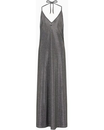 Emporio Armani Lurex Fabric Long Beachwear Dress - Grey