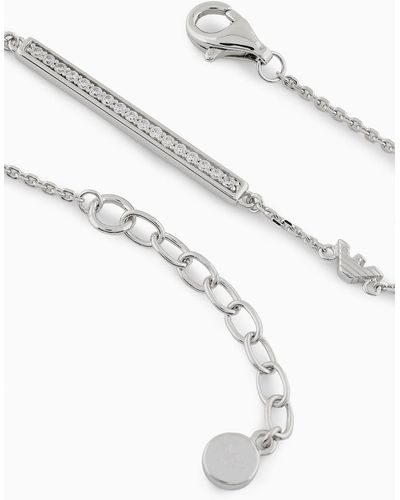 Emporio Armani Sterling Silver Id Bracelet - White
