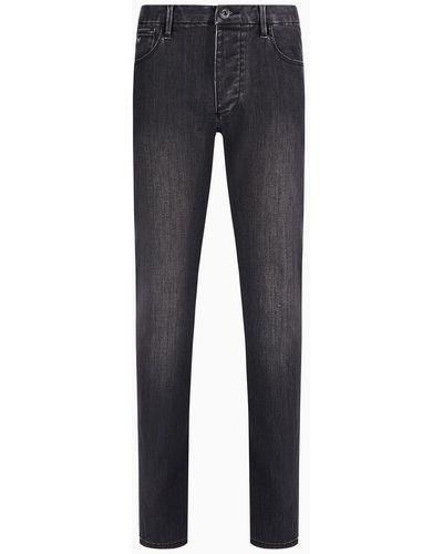 Emporio Armani Slim-fit J11 Extra Comfort Denim Jeans - Black