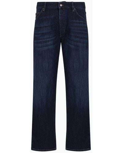 Emporio Armani Jeans J69 In Loose Fit Aus Washed-denim - Blau