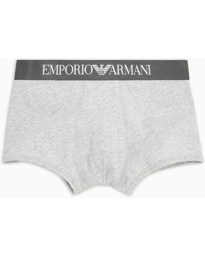 Emporio Armani Basic Boxer Briefs With Logo Waistband - White