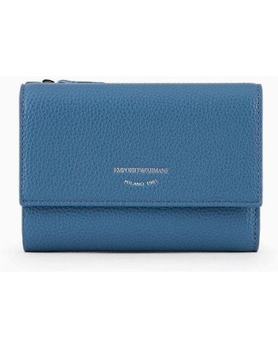 Emporio Armani Myea Bifold Wallet With Deer Print - Blue