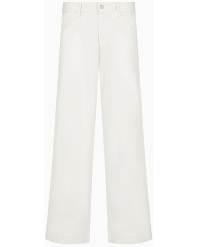 Emporio Armani Pantalones Modelo Cinco Bolsillos En Gabardina Orgánica De La Asv Capsule - Blanco