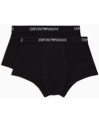 Emporio Armani Lot Composé De 2 boxers Courts En Pur Coton - Noir