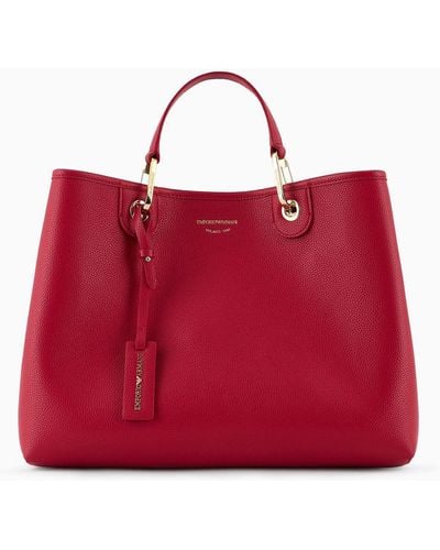 Emporio Armani Medium Myea Shopper Bag With Deer Print - Red