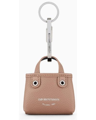 Emporio Armani Deer-print Micro Myea Bag Charm - Pink