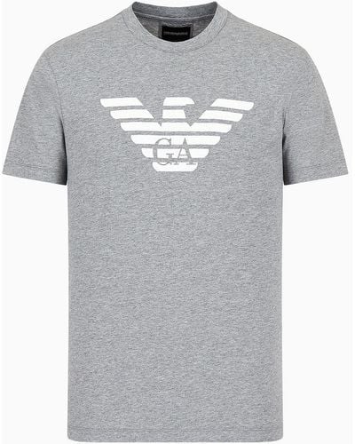 Emporio Armani T-shirt En Jersey Pima Avec Logo - Vert