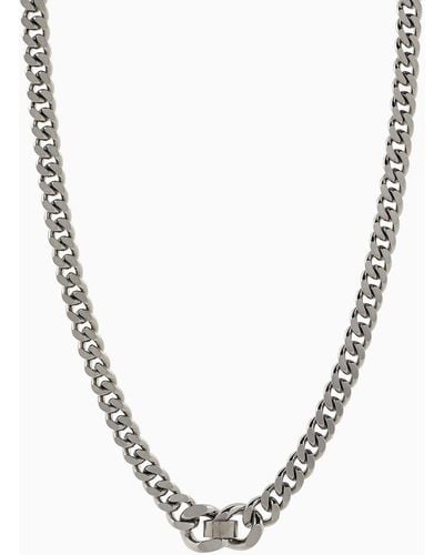 Emporio Armani Stainless Steel Chain Necklace - White