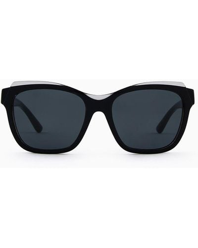 Emporio Armani Gafas De Sol Para Con Forma Pillow - Negro