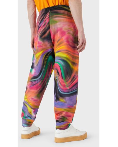 Emporio Armani Pantalones De Chándal Con Estampado Digital De La Colección Sustainable - Multicolor