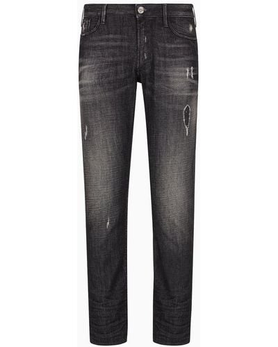 Emporio Armani Jeans J06 Slim Fit In Denim Made In Italy - Grigio