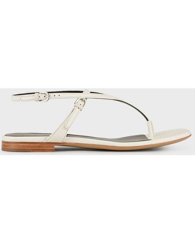 Emporio Armani Leather Flip-flop Sandals - White
