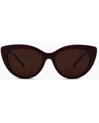 Emporio Armani Cat-eye Sunglasses With Interchangeable Lenses - Brown