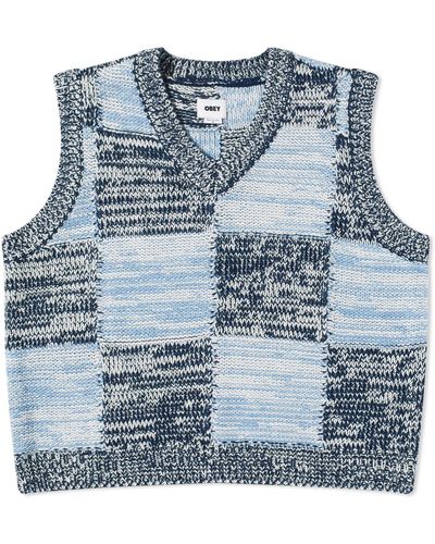 Obey Mira Knitted Vest - Blue