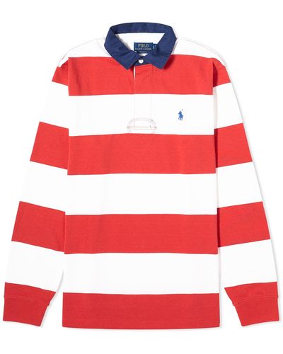 Polo Ralph Lauren Block Stripe Rugby Shirt - Red
