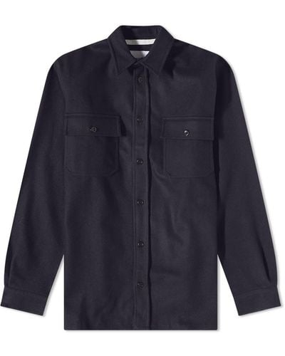 Norse Projects Silas Wool Overshirt - Blue