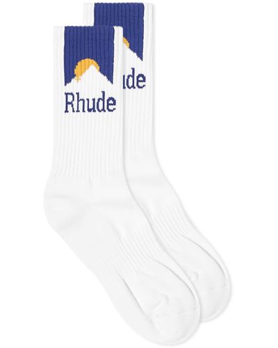 Rhude Mountain Logo Sock - White