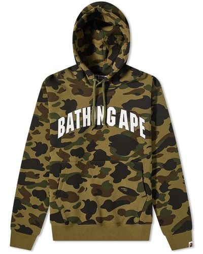 A Bathing Ape 1St Camo Pullover Hoody - Green
