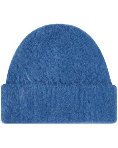 Acne Studios Kameo Solid Brushed Beanie - Blue