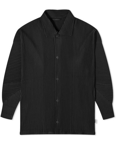 Homme Plissé Issey Miyake Pleated Shirt Jacket - Black