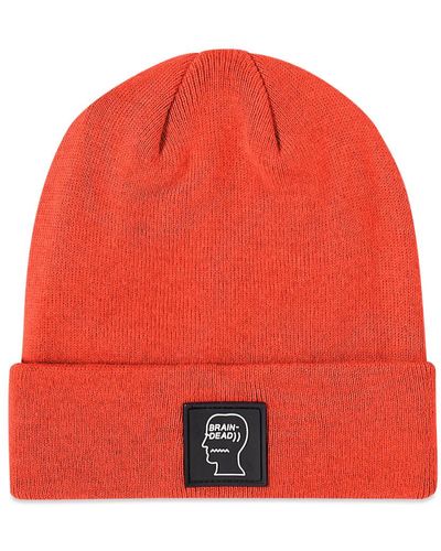 Brain Dead Logo Head Wool Beanie - Red
