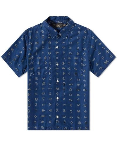 RRL All Over Print Vacation Shirt - Blue